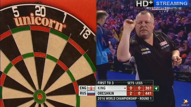 2016 PDC WORLD DARTS CHAMPIONSHIP Mervyn King v Aleksandr Oreshkin смотреть онлайн