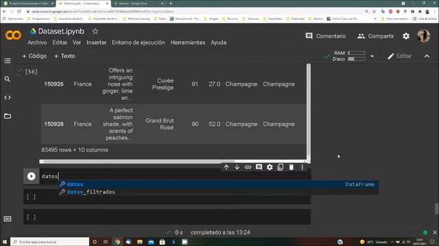 44 Google colab y ejemplo con dataset con Python смотреть онлайн
