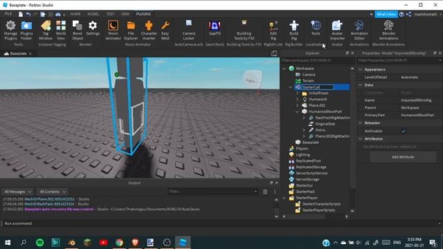 how to set skinned character has starter Character (roblox studio tutorial) смотреть онлайн