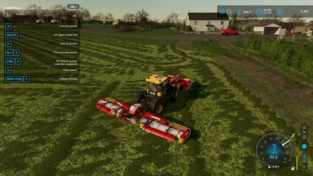 Court Farm Country Park #25 Triple mowers on the jcb Farming Simulator 22 #fs22 смотреть онлайн