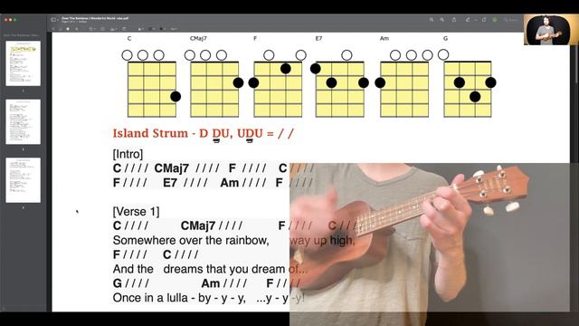 Somewhere Over The Rainbow / What A Wonderful World | Ukulele Tutorial Part 2 of 2 смотреть онлайн