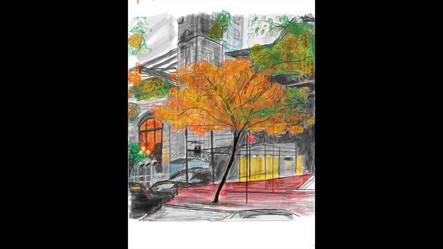 Tree Near 59th Street Bridge - Sketch-In-Progress смотреть онлайн