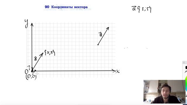90. Координаты вектора смотреть онлайн