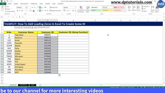 How To Add Leading Zeros In Excel To Create Some ID || Excel Tutorials смотреть онлайн