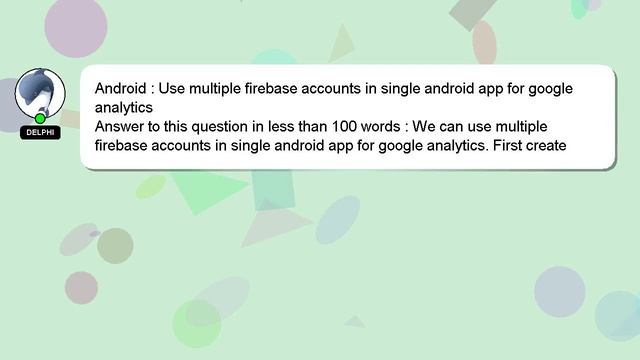 Android : Use multiple firebase accounts in single android app for google analytics смотреть онлайн