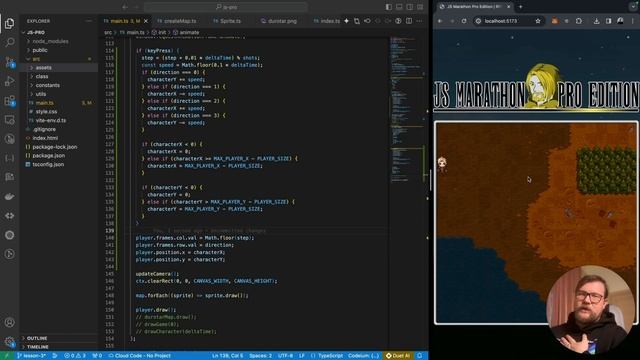 17 - JSPro - Анимируем игрока и обновляем камеру смотреть онлайн