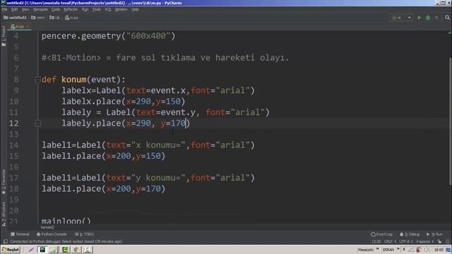 Mouse sol tıklama ve hareket olayı(B1-Motion) Python Tkinter #36 смотреть онлайн