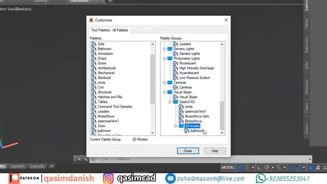 AutoCAD House Designing Trick, How to Create 3D Tool Palettes - QasimCAD - Tutorial#8 смотреть онлайн