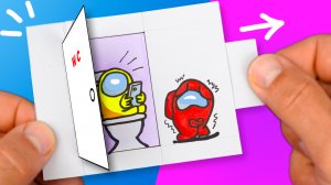 Легкая поделка из бумаги своими руками Among US Лайфхаки для школы