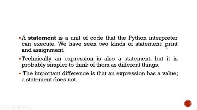 Section 3.4 : Python Expression and statement смотреть онлайн