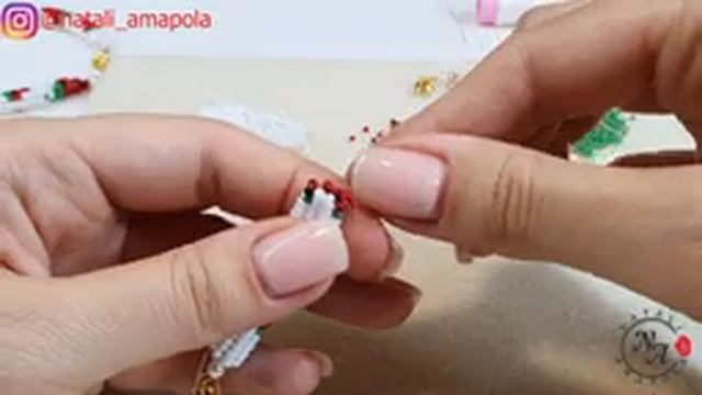 ?Жгут ндебеле КЛУБНИКА/Жгут из бисера иглой/Бисерный жгут/Herringbone /beaded Harness/Natali Amapol