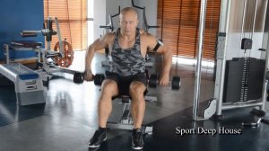 Протяжка двух гантелей на среднюю  дельту