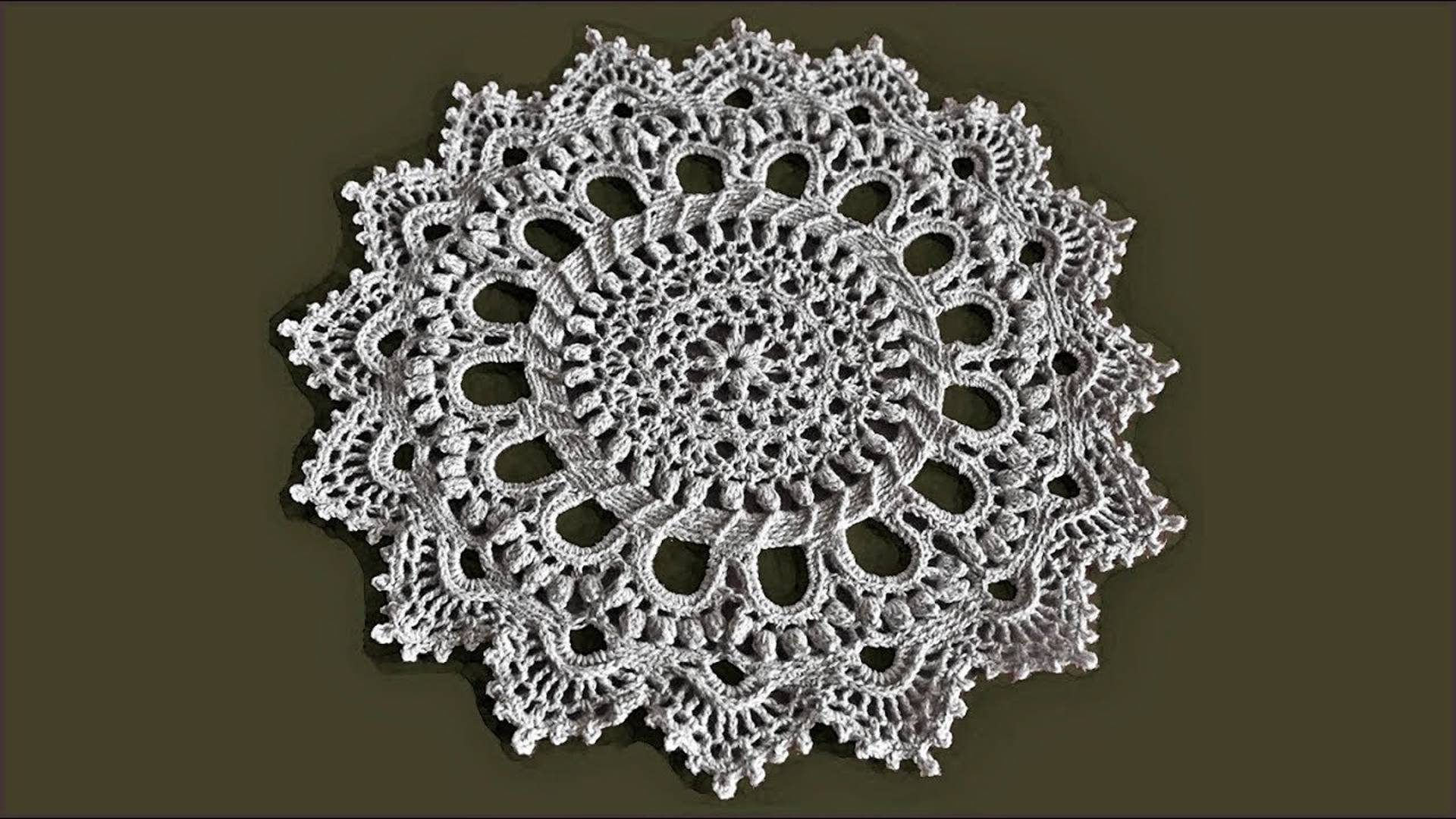 Круглая салфетка крючком. Вязание салфетки. Часть 2. смотреть онлайн