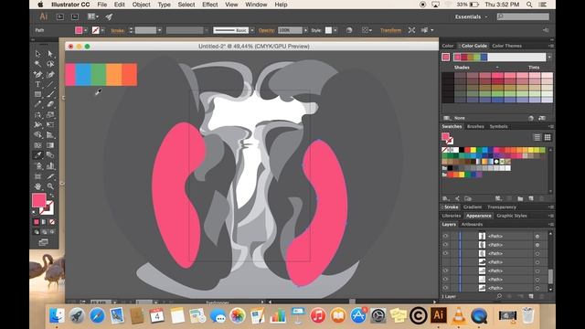 How to digitally replicate a 3D paper cut style using Adobe Illustrator смотреть онлайн