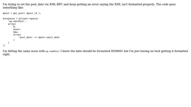 Wordpress: XML-RPC and post_date смотреть онлайн