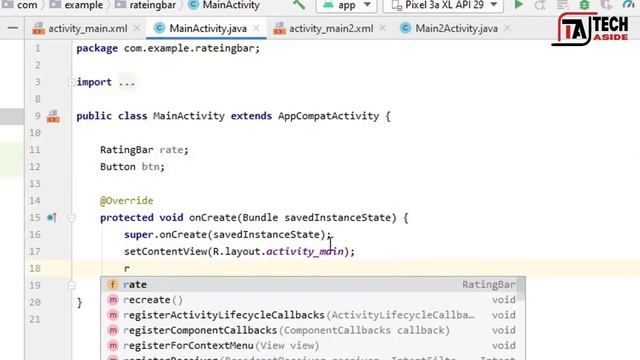 Create Rating Bar and open new Activity in Android App|Android Studio 3.6|Tech Aside смотреть онлайн