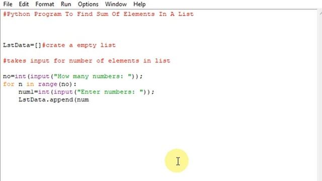 Python Program To Find Sum Of Elements In A List смотреть онлайн