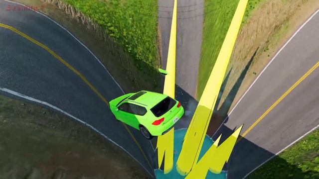 Cars, Train vs Giant Pit Have Thorn Sharp | BeamNG.Drive смотреть онлайн