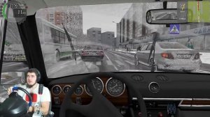 ПЕРВЫЙ ГОЛОЛЕД ПРИШЛОСЬ ЕХАТЬ НА ЛЕТНЕЙ РЕЗИНЕ - CITY CAR DRIVING + РУЛЬ