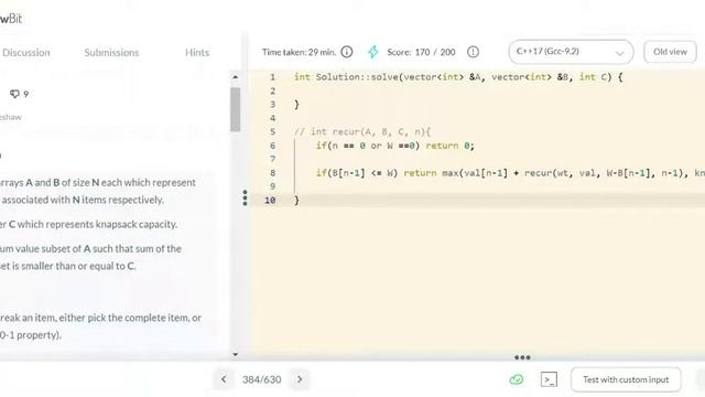 0-1 Knapsack (Logic) смотреть онлайн