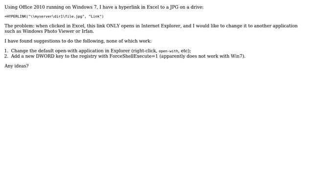 Unix & Linux: How can I change a hyperlink's default open-with behaviour in Excel? (2 Solutions!!) смотреть онлайн