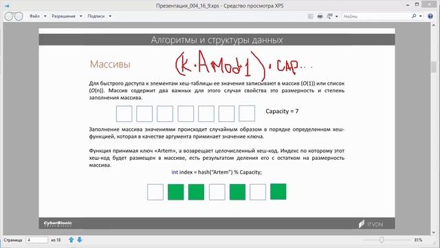 Видео курс Алгоритмы и структуры данных. Урок 4. Хеш-таблицы. Деверья. смотреть онлайн