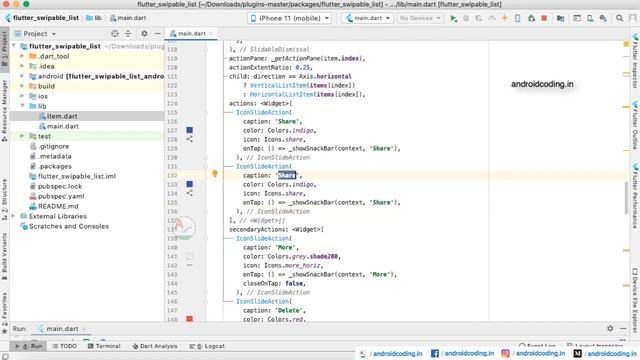 Flutter swipeable listview implementation for beginners | Swipe to dismiss | flutter coding смотреть онлайн