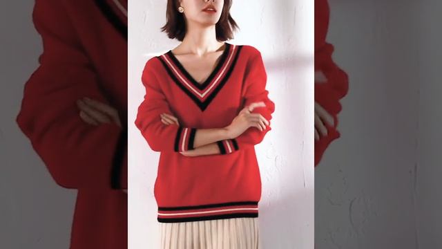 100%Wool Sweater Women Sweaters And Pullovers Long Sleeve V Neck Casual Female Pullover Women Warm смотреть онлайн