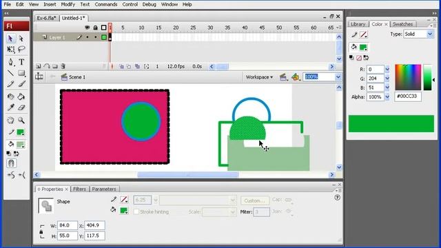 Flash CS: Рисование на слоях (окончание) смотреть онлайн