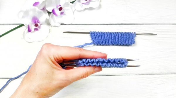 Наборный край который никогда не растягивается,но очень эластичный. Набор петель для резинки 1х1,2х2