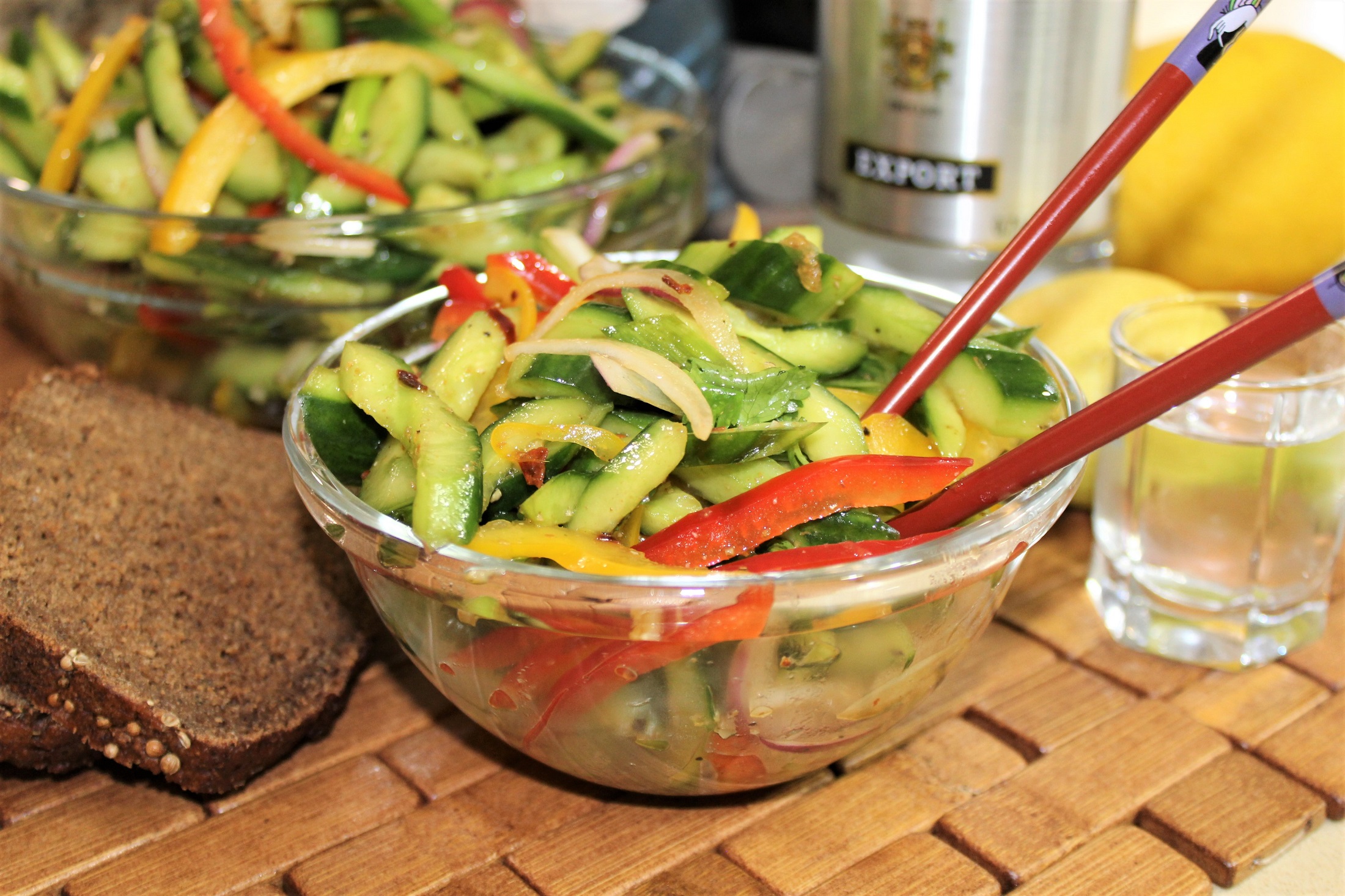 Корейский  салат из огурцов