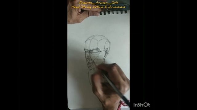 Head study sketch- outline and dimension. смотреть онлайн