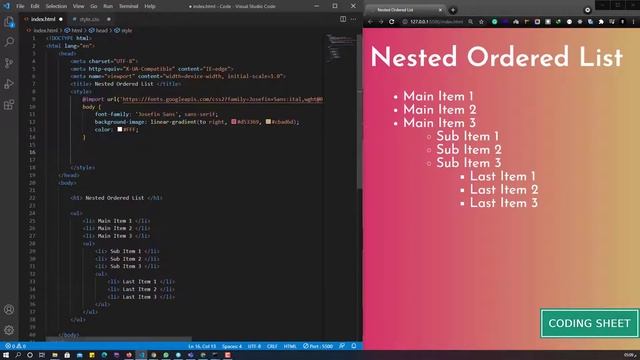 Pure CSS - Nested Ordered List смотреть онлайн