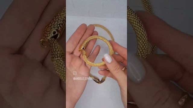 Браслет и Чокер "Золотая змея". Украшения из японского бисера в наличии и под заказ #браслет #toho смотреть онлайн