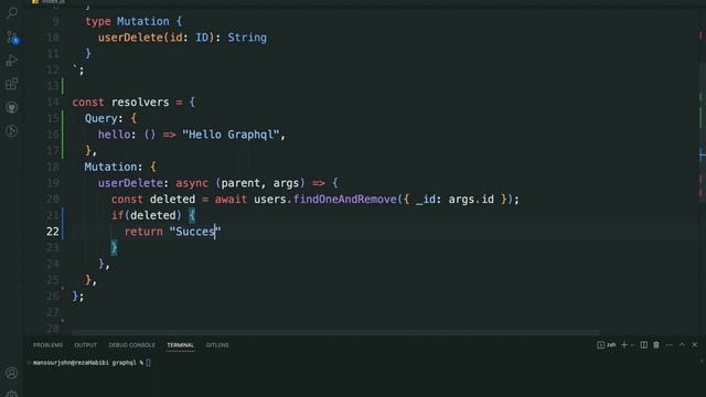 graphQL API , how to delete a document from mongoDB database смотреть онлайн