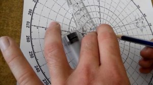 РЛС л.р. 4.1, МАНЕВРЕННЫЙ ПЛАНШЕТ, Решения задачи, расхождение с одним судном, поворот вправо