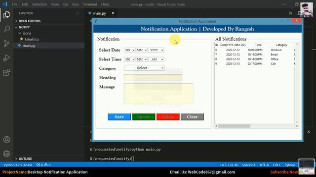 How to create Desktop Notification Application in Python смотреть онлайн
