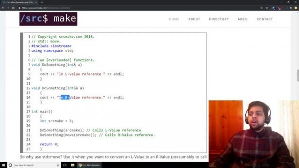 C++ Move Semantics and R-Value References