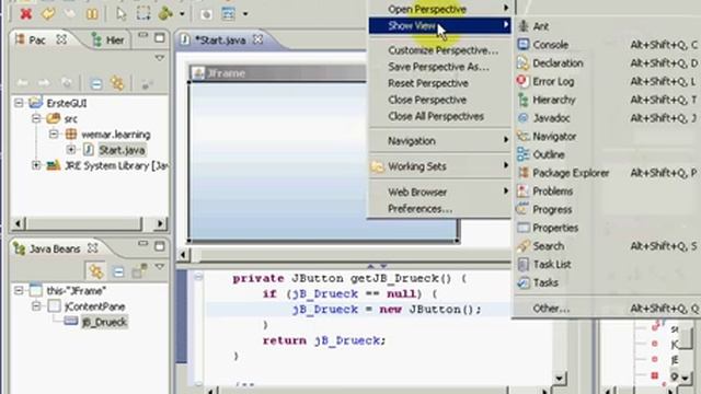 Java Eclipse erste GUI Visual Editor смотреть онлайн
