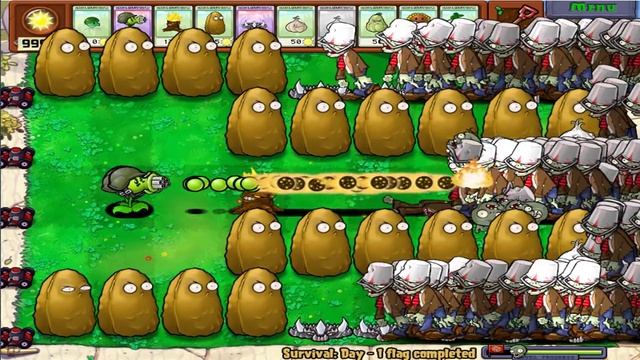 Plants vs Zombies Hack - 1 Gatling Pea vs Tall Nut vs 99 Gargantuar смотреть онлайн