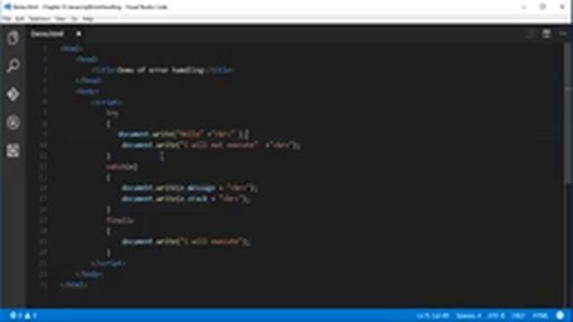 JavaScript for beginners - Chapter 25 - JavaScript Error handling (try, catch, finally and throw) смотреть онлайн