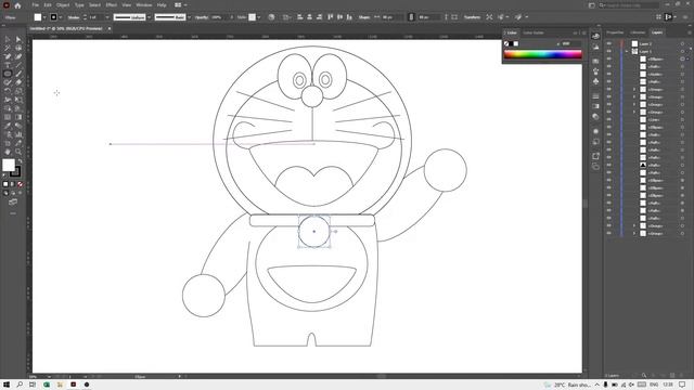 Doraemon in Adobe illustrator Easily with shape tool смотреть онлайн