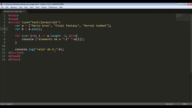 08.- Javascript - obtener el ultimo elemento de un arreglo. Metodo pop смотреть онлайн