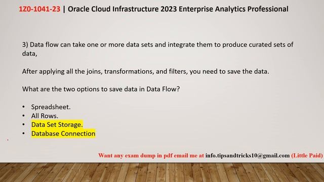 Oracle Cloud Infrastructure 2023 Enterprise Analytics Professional (1Z0-1041-22) | Latest Dumps смотреть онлайн