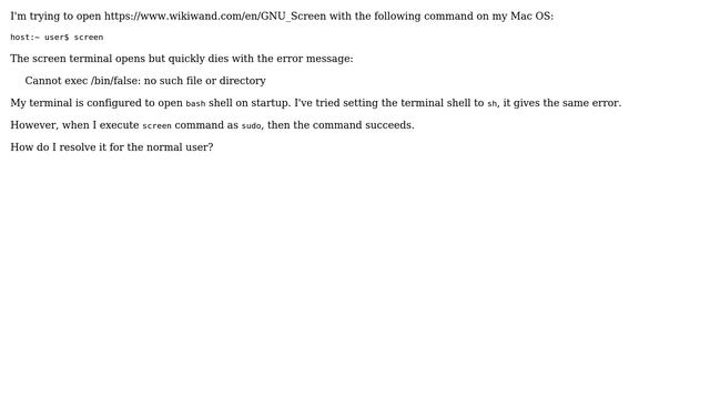 Unix & Linux: Cannot exec /bin/false: no such file or directory (2 Solutions!!) смотреть онлайн