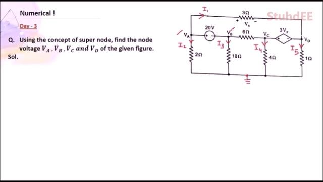 Day 3-Part 1 [Hindi+English] || DC Circuits | Super Node | Nodal Analysis | Numerical смотреть онлайн