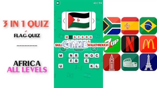 3in1 Quiz : Flag Quiz - Africa Level 1 - 59 Walkthrough | SkillGameWalkthrough смотреть онлайн