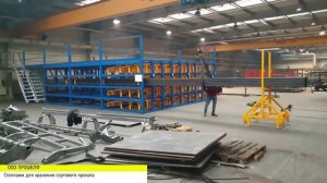 Сотовый стеллаж для хранения сортового проката и длинномерных грузов.