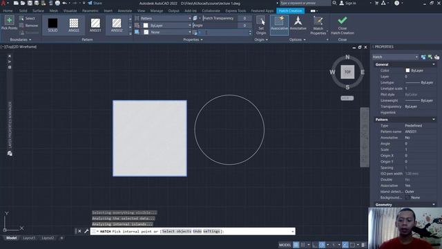 AutoCAD How To Fill Pattern And Color A Shape смотреть онлайн