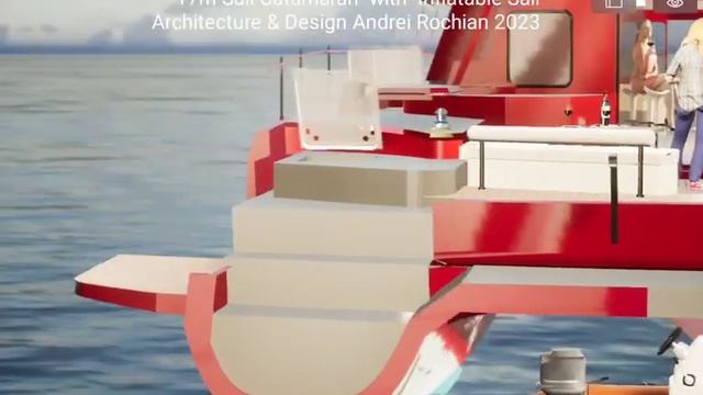 17m Sail Catamaran hybrid propulsion with INFLATABLE SAIL Architecture & Design Andrei Rochia смотреть онлайн